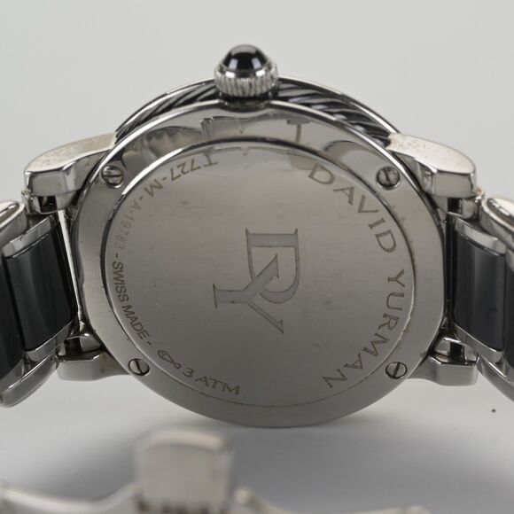 David Yurman T727-M Black Diamond Ceramic Steel 38mm Watch - Picture 12 of 12